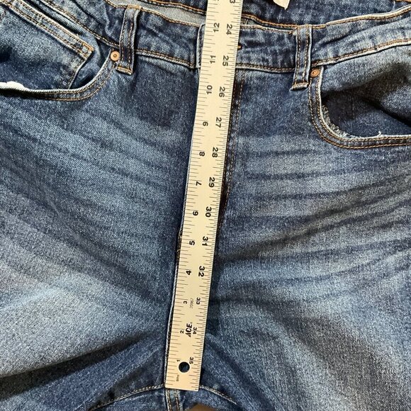 Celebrity Pink Jeans Womens 15 High Rise Wide Leg Distressed Hem Dark Wash Blue - Picture 9 of 12